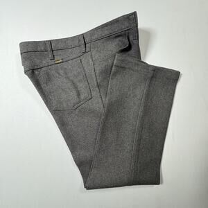 Wrangler Vintage Gray Brown Western Dress Pants 34x28 Hemmed USA Fabric Retro